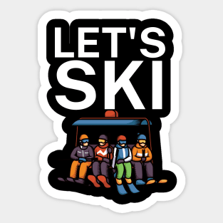 Lets ski Sticker